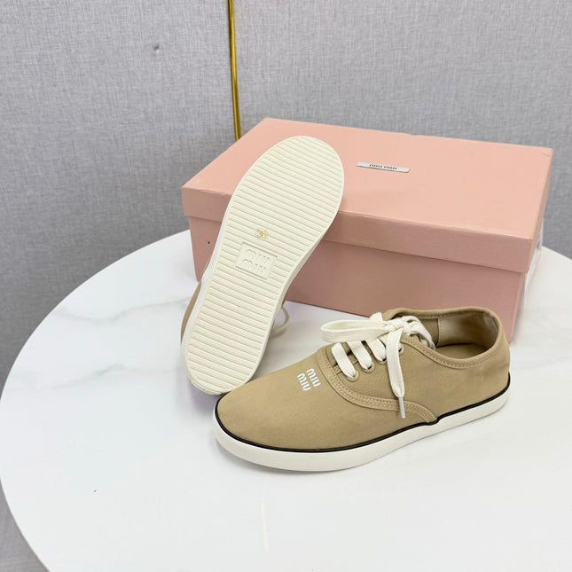 MIUMIU 26S SNEAKER IN CHESTNUT BROWN FABRIC