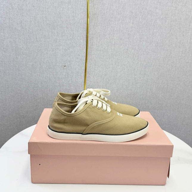 MIUMIU 26S SNEAKER IN CHESTNUT BROWN FABRIC