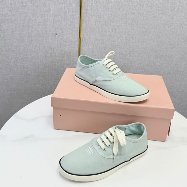 MIUMIU 26S SNEAKER IN LIGHT BLUE FABRIC