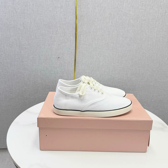 MIUMIU 26S SNEAKER IN WHITE FABRIC