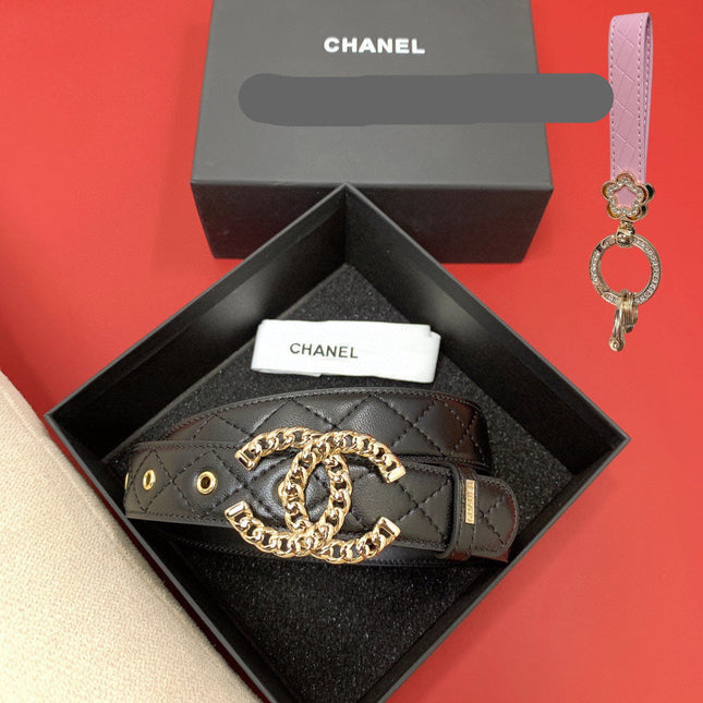 CC 26S BELT 30 MM IN BLACK LAMBSKIN 660302