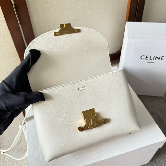 TEEN NINO BAG 20 IN WHITE SOFT CALFSKIN GOLD HARDWARE