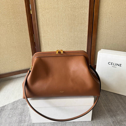 CELINE 26S DOCTOR'S POUCH HANDBAG 35 IN BROWN CALFSKIN