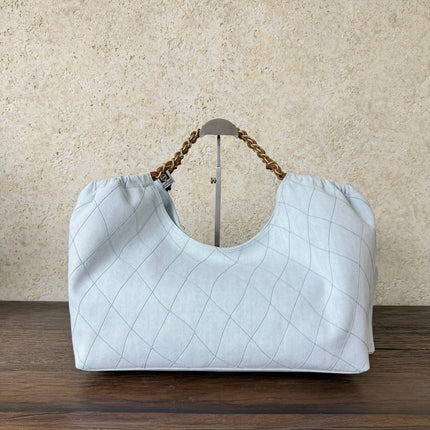 CHANEL 26S TOTE BAG 44 IN WHITE DENIM
