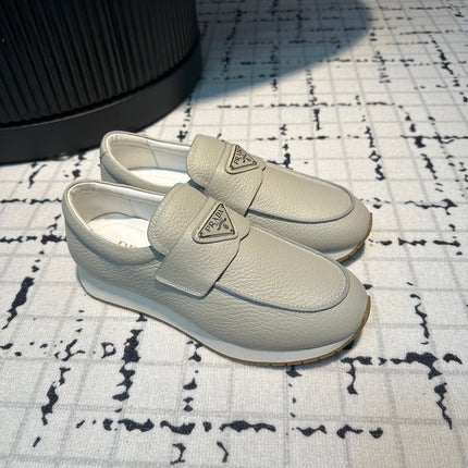PRA SPORTY STYLE LOAFERS LIGHT GRAY CALFSKIN
