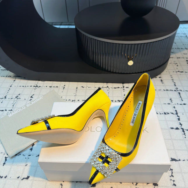 HANGISI 100 MM IN BRIGHT YELLOW SUEDE