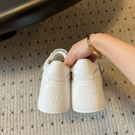 VIV' SKATE SNEAKERS IN WHITE SMOOTH CALFSKIN SILVER BUCKLE