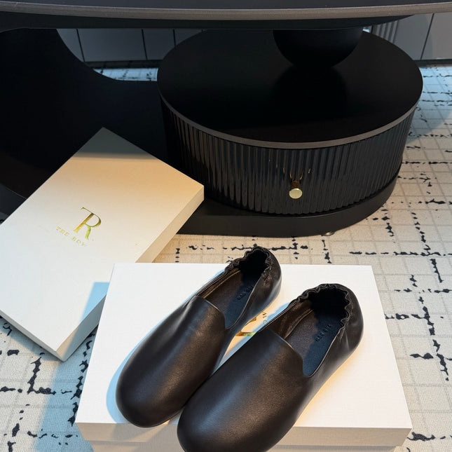 THE ROW 26S LOAFERS IN DARK BROWN CALFSKIN