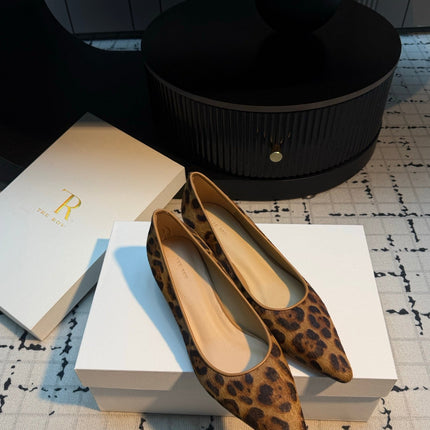 THE ROW 26S POINTED TOE HIGH HEELS 35MM IN BROWN SPOTTED CALF HAIR