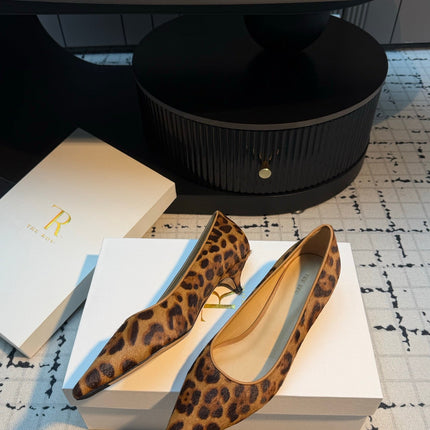 THE ROW 26S POINTED TOE HIGH HEELS 35MM IN BROWN SPOTTED CALF HAIR
