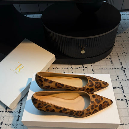 THE ROW 26S POINTED TOE HIGH HEELS 35MM IN BROWN SPOTTED CALF HAIR