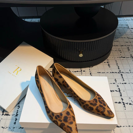 THE ROW 26S POINTED TOE HIGH HEELS 35MM IN BROWN SPOTTED CALF HAIR