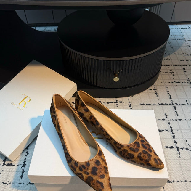 THE ROW 26S POINTED TOE HIGH HEELS 35MM IN BROWN SPOTTED CALF HAIR