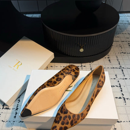 THE ROW 26S POINTED TOE HIGH HEELS 35MM IN BROWN SPOTTED CALF HAIR
