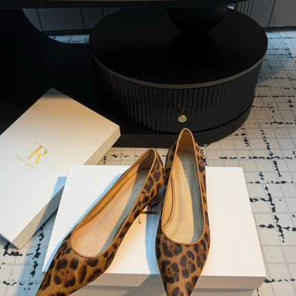 THE ROW 26S POINTED TOE HIGH HEELS 35MM IN BROWN SPOTTED CALF HAIR
