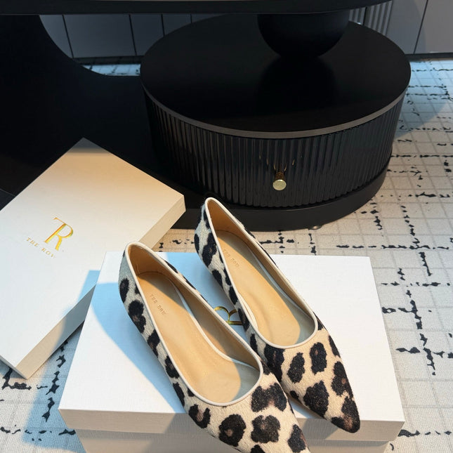 THE ROW 26S POINTED TOE HIGH HEELS 35MM IN WHITE SPOTTED CALF HAIR