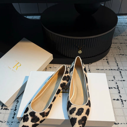THE ROW 26S POINTED TOE HIGH HEELS 35MM IN WHITE SPOTTED CALF HAIR