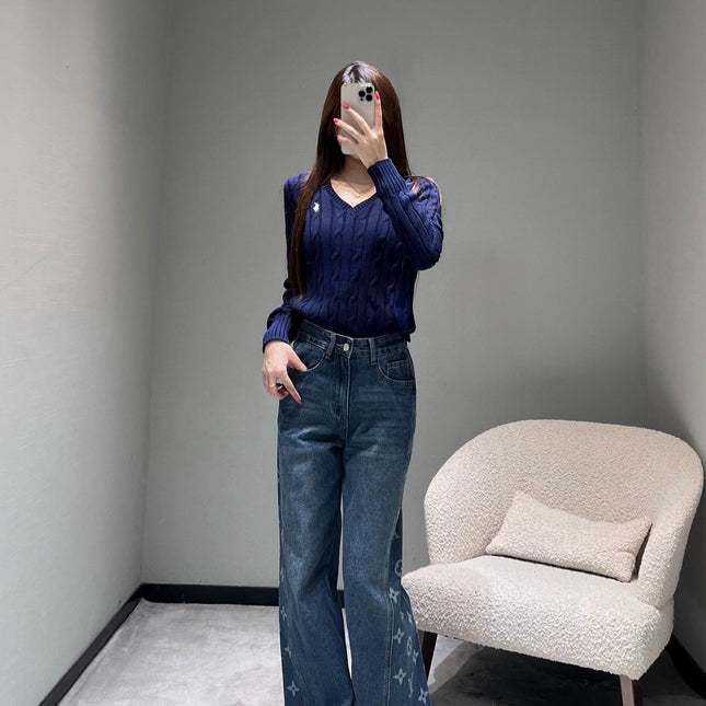 RALPH LAUREN KNITTED V-NECK SWEATER403