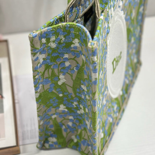 DIOR 26S BOOK TOTE BAG 36 IN  MUTICOLOR BAYADERE FABRIC