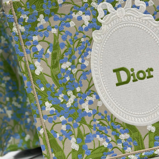 DIOR 26S BOOK TOTE BAG 42 IN  MUTICOLOR BAYADERE FABRIC