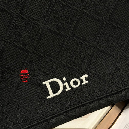 DIOR 26S BOOK TOTE BAG 42 IN BLACK BAYADERE FABRIC