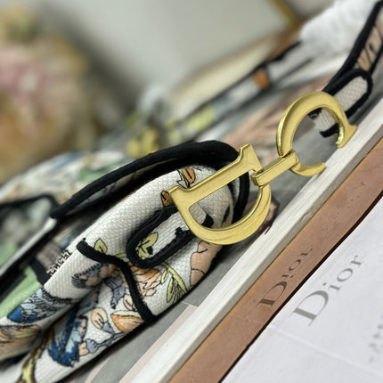 DIOR 26S SADDLE BAG 25 IN MUTICOLOR WOVEN FABRIC STYLE 3