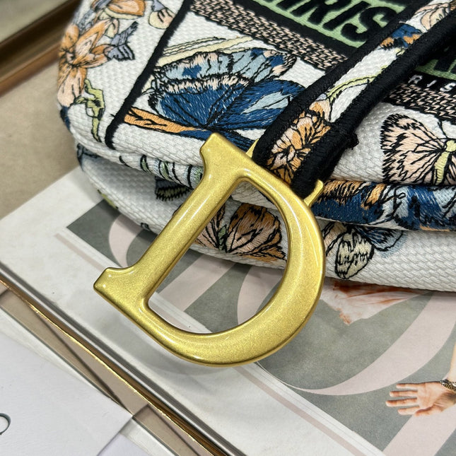 DIOR 26S SADDLE BAG 25 IN MUTICOLOR WOVEN FABRIC STYLE 3