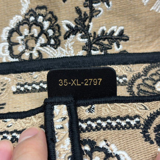 DIOR 26S SADDLE BAG 25 IN BEIGE MIX BLACK WOVEN FABRIC