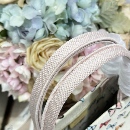 DIOR 26S MINI BOOK TOTE 26 IN BEIGE WHITE BOW PRINT WOVEN FABRIC