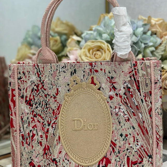DIOR 26S MINI BOOK TOTE 26 IN LIGHT BEIGE WOVEN FABRIC STYLE 1