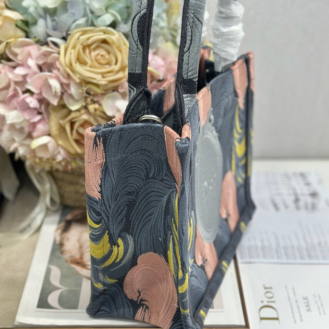 DIOR 26S MINI BOOK TOTE 26 IN MULTICOLOR WOVEN FABRIC
