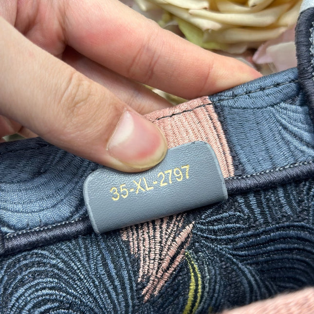 DIOR 26S MINI BOOK TOTE 26 IN MULTICOLOR WOVEN FABRIC