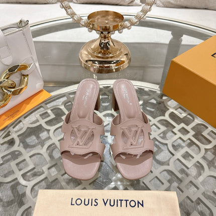 ISOLA HIGH 55 MM MULE IN DUSTY PINK CALFSKIN