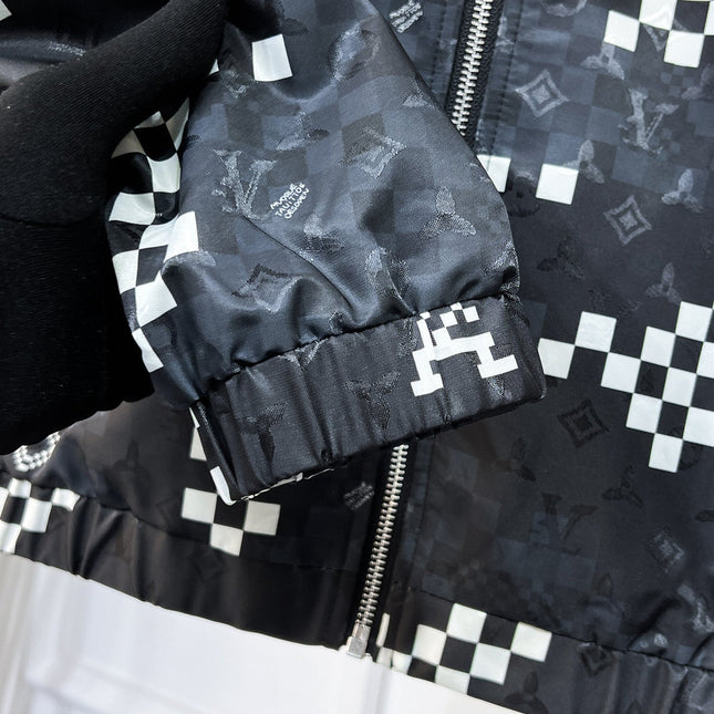 LV HOODED JACKET BLACK AND WHITE DAMIER 239118