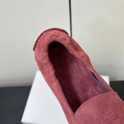CELINE 26S MAILLON TRIOMPHE LOAFER IN PINK SUEDE