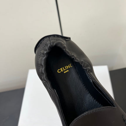 CELINE 26S MAILLON TRIOMPHE LOAFER IN BLACK SOFT CALFSKIN