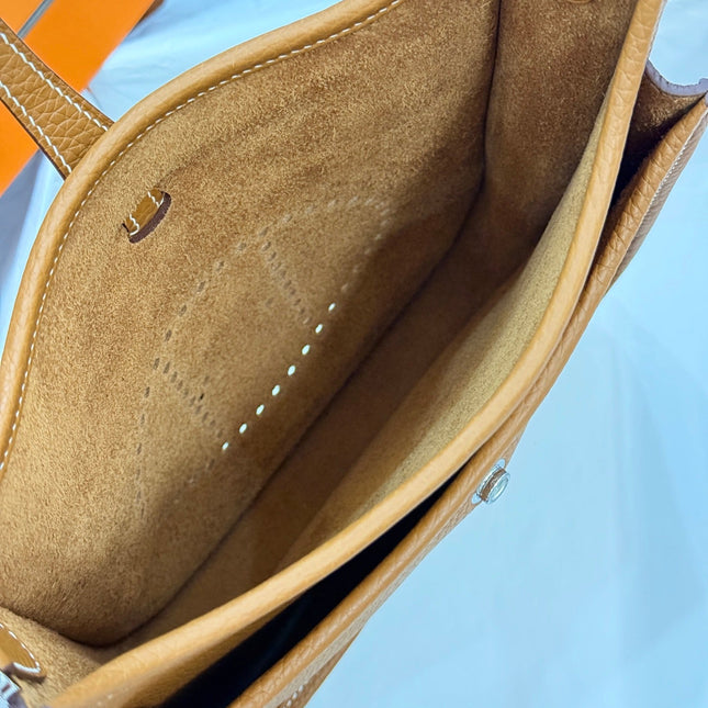 HM 26S EVELYNE BAG 23CM IN ORANGE BROWN GRAINED CALFSKIN