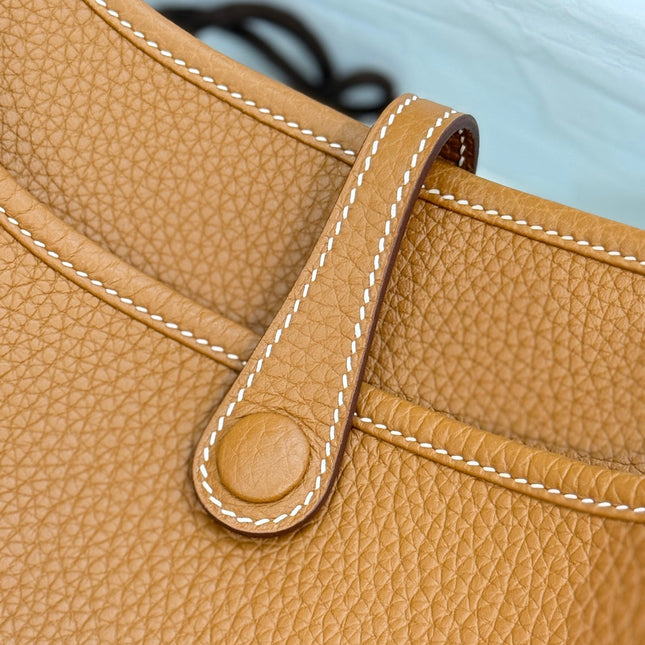 HM 26S EVELYNE BAG 23MM IN ORANGE BROWN GRAINED CALFSKIN