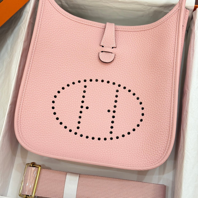 HM 26S EVELYNE BAG 23CM IN PINK GRAINED CALFSKIN