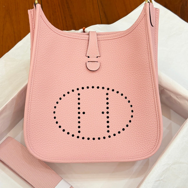 HM 26S EVELYNE BAG 23CM IN PINK GRAINED CALFSKIN