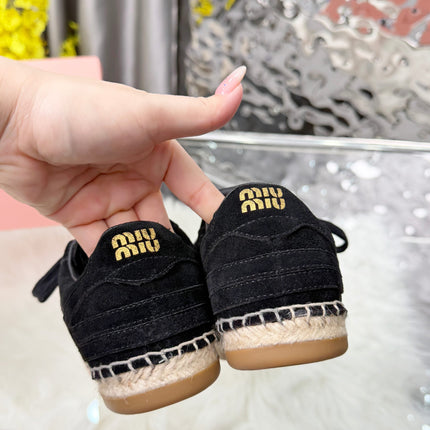 MIUMIU 26S SNEAKERS IN BLACK SUEDE