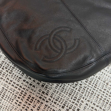 CHANEL 26S LARGE HOBO BAG 33 IN BLACK LAMBSKIN TORTOISE RESIN CHAIN