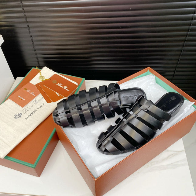 LP KAEDE SANDALS BLACK CALFSKIN