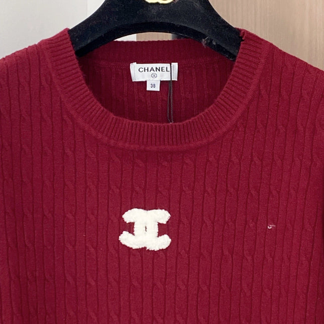 CHANEL 26S SHORT-SLEEVE CREW NECK SWEATER 866