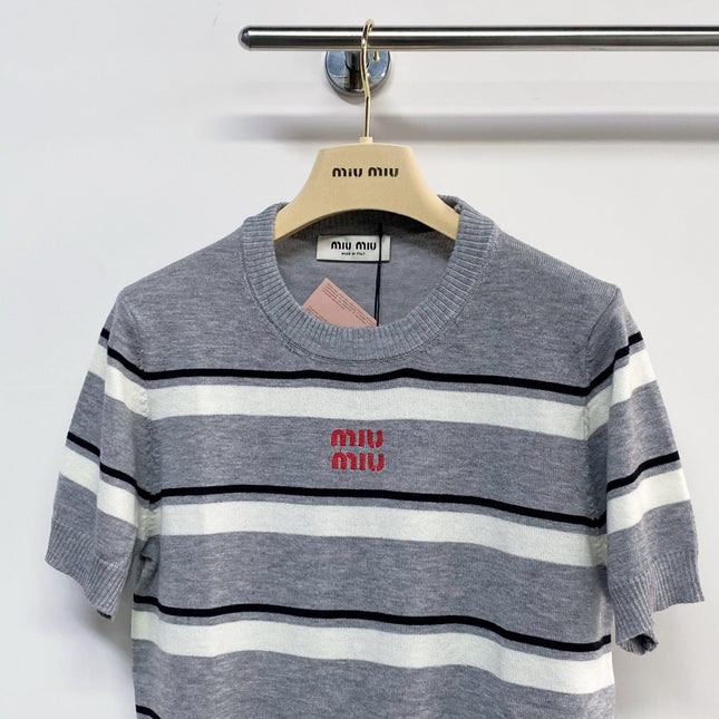 MIUMIU 26S SHORT SLEEVE KNIT SWEATER 1033