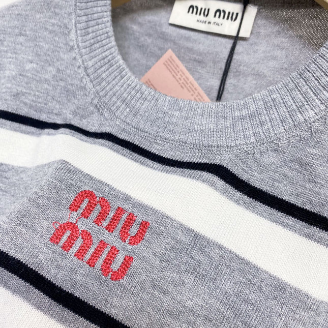 MIUMIU 26S SHORT SLEEVE KNIT SWEATER 1033