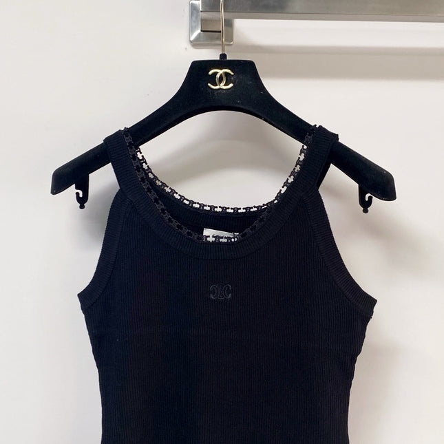 CELINE 26S LOGO RIBBED TANK TOP 194