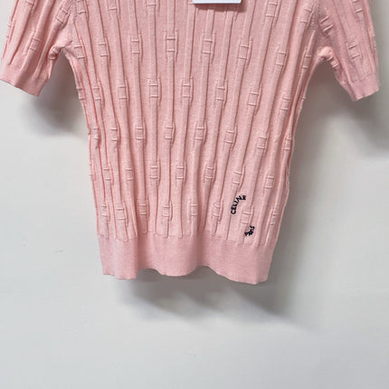 CELINE 26S LOGO SHORT-SLEEVE KNIT TOP 185