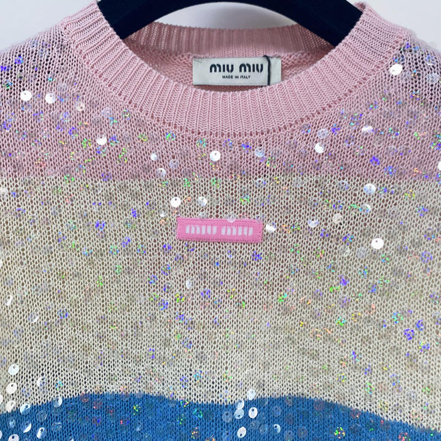MIUMIU 26S SHORT-SLEEVED SWEATER STYLE 1129