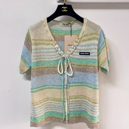 MIUMIU 26S SHORT-SLEEVED SWEATER STYLE 1130